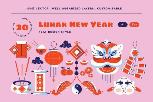 Lunar New Year Asset Illustration