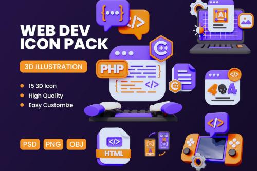 Web Development 3D Icon