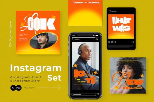 Orange Gradient Engagement Instagram Pack