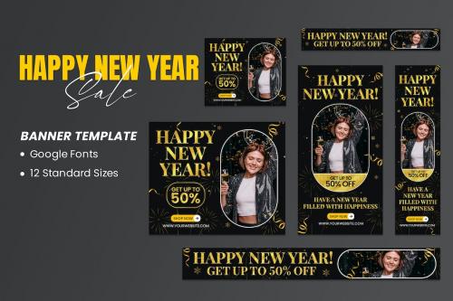 Happy New Year Sale Banners Ad Template