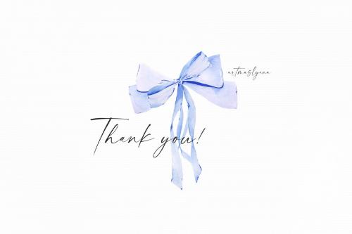 Watercolor Blue bows clipart. Baby shower images