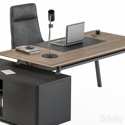 Employee Set Wood and Black - Office Furniture 270