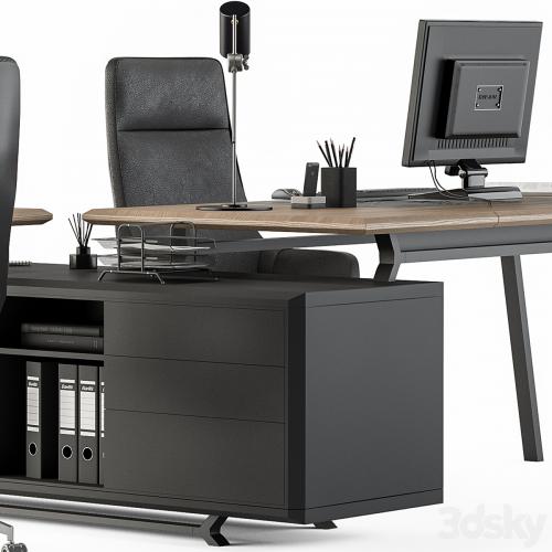 Employee Set Wood and Black - Office Furniture 270