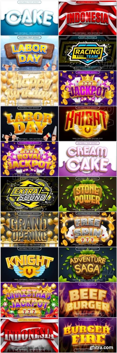 20 vector style text effect editable set vol 4