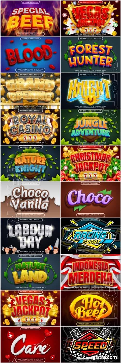 20 vector style text effect editable set vol 3