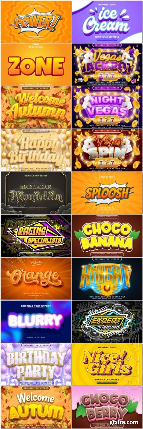 20 vector style text effect editable set vol 6