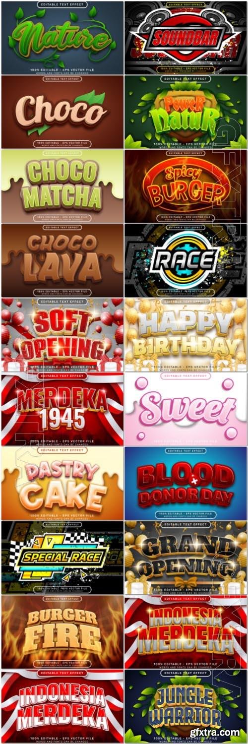 20 vector style text effect editable set vol 1