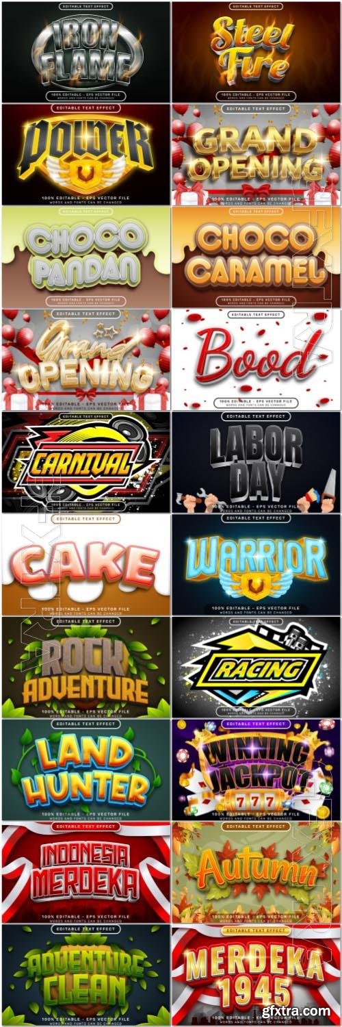 20 vector style text effect editable set vol 2