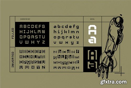 Bitverno - Experimental Sci-fi Font MQ8NAUY