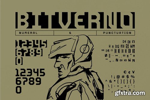 Bitverno - Experimental Sci-fi Font MQ8NAUY