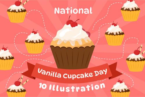 Deeezy - 10 National Vanilla Cupcake Day Illustration