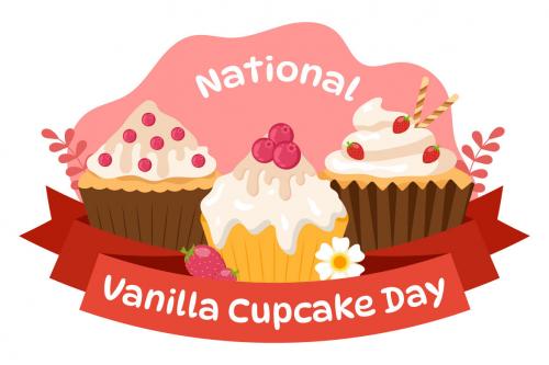 Deeezy - 10 National Vanilla Cupcake Day Illustration