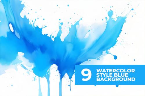 Deeezy - 9 Watercolor Blue Stock Images