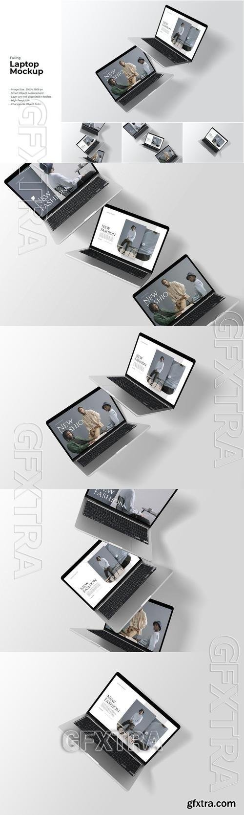 Falling Laptop Mockup 6FSCAER