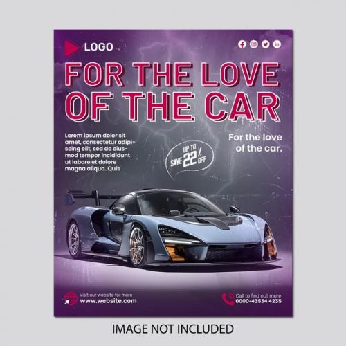 Car Rent Social Media Sale Banner Or Instagram Post Promotion Template Design