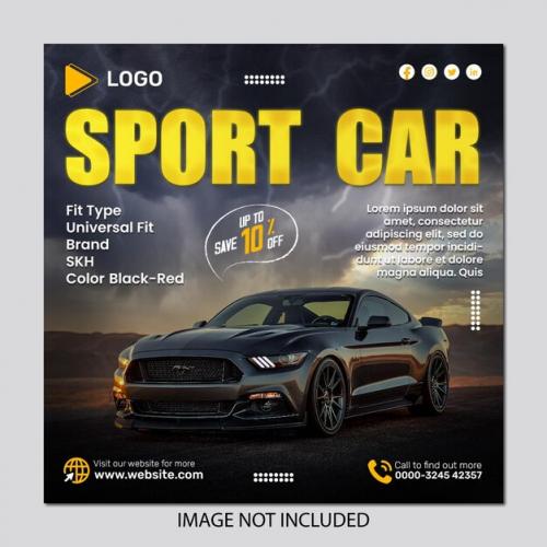 Car Rental Instagram Social Media Post Banner Template