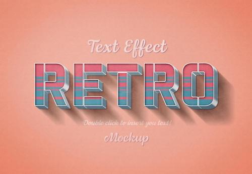 Retro 3d Text Effect Mockup