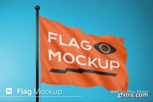 Flag Mockup Collections 9xPSD