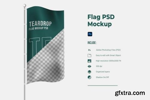 Flag Mockup Collections 9xPSD