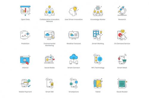 Deeezy - 88 Smart Technology Icons | Colorpop