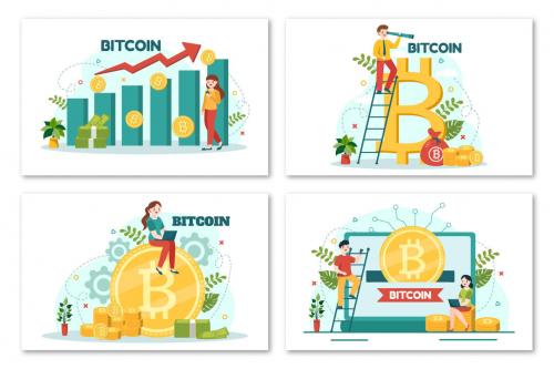 Deeezy - 12 Bitcoin Cryptocurrency Coins Illustration