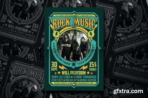 Rock Music Flyer Pack 14xPSD