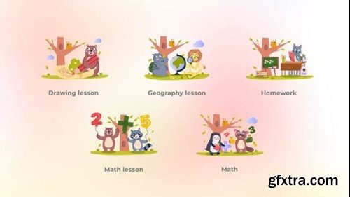 Videohive Lessons - School Animals 49928168