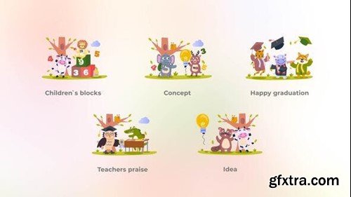 Videohive Happy Education - School Animals 49928163