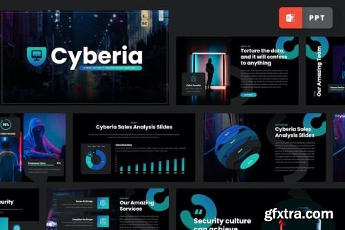 Cybersecurity PowerPoint Template Pack 15xPPTX