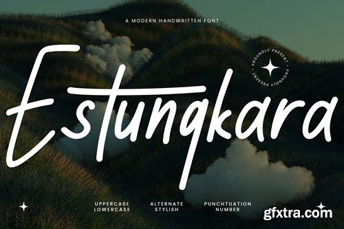 Estungkala - A modern monoline handwritten font WRD7AVD