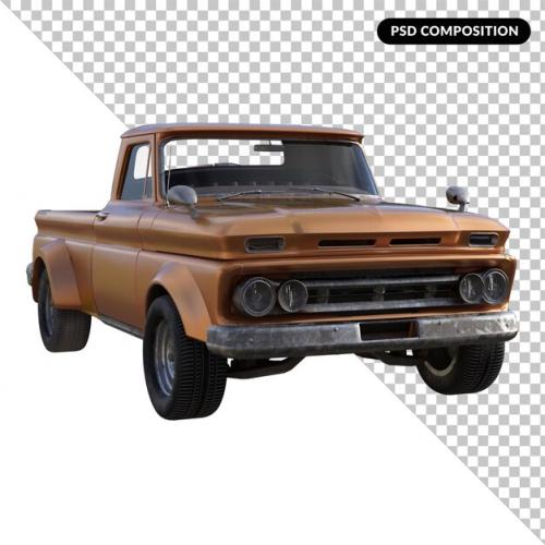 Retro Car Illustration Isolated 3d