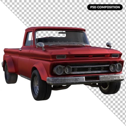 Retro Car Illustration Isolated 3d