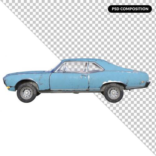 Retro Car Illustration Isolated 3d