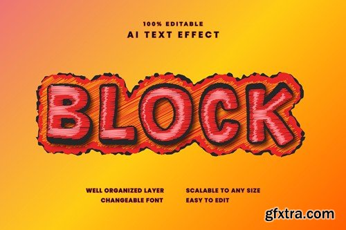 Block Text Effect 3RYA5N9