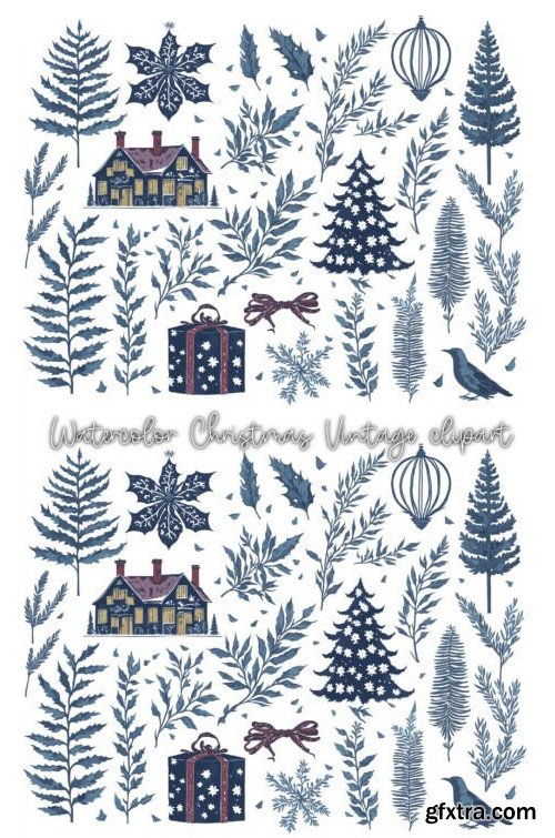 Watercolor Holiday Cliparts - Vector Design Templates