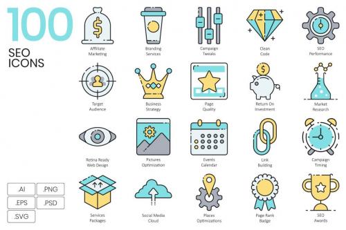 Deeezy - 100 SEO Internet Marketing Icons | Aqua