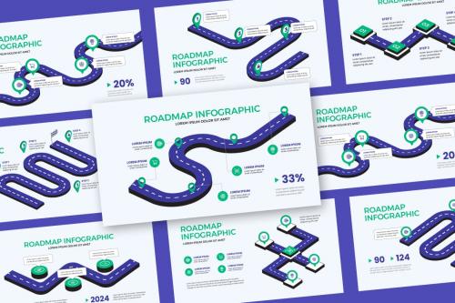 Roadmap infographic Asset Illustrator