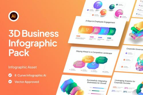 3D Business Infographic Asset Illustrator