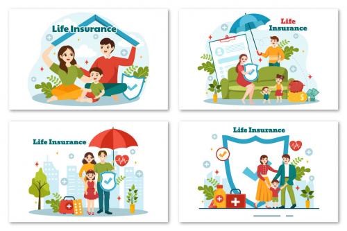 Deeezy - 12 Life Insurance Vector Illustration