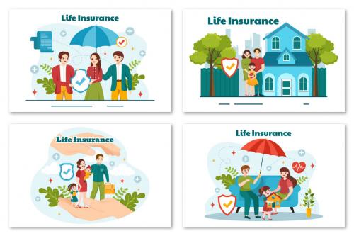 Deeezy - 12 Life Insurance Vector Illustration