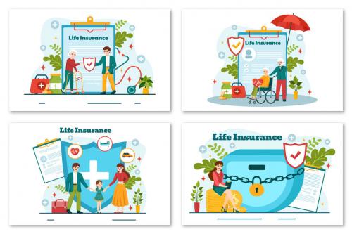 Deeezy - 12 Life Insurance Vector Illustration