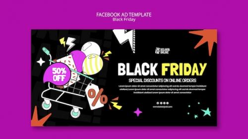 Flat Design Black Friday Sale Facebook Template