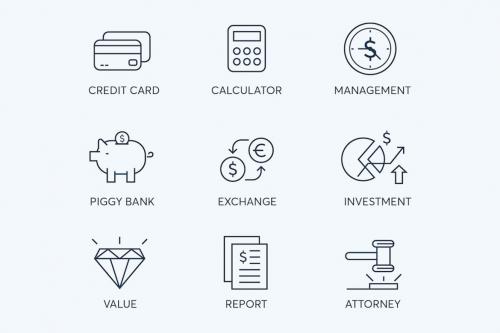 Deeezy - 78 Fintech Line Icons