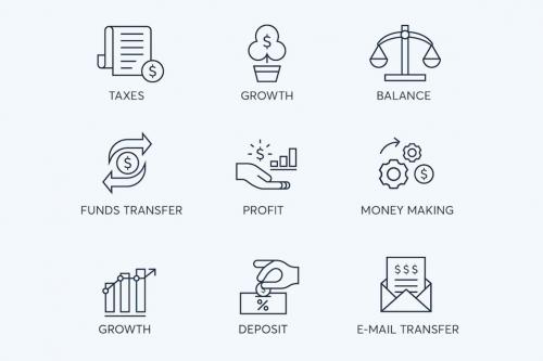 Deeezy - 78 Fintech Line Icons