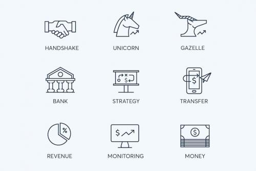 Deeezy - 78 Fintech Line Icons