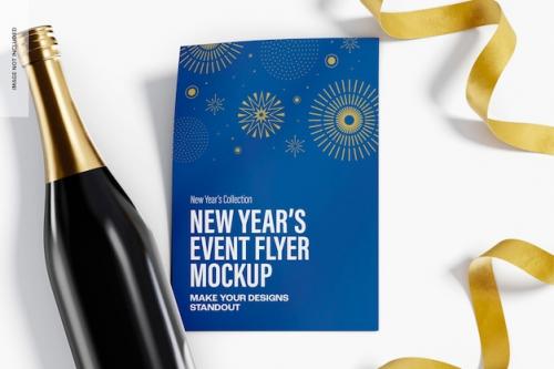 New Years Event Flyer Mockup, Top View