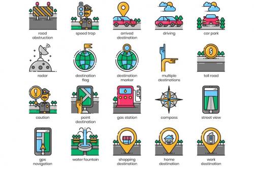 Deeezy - 80 Map, Navigation and Route Icons | Aesthetic