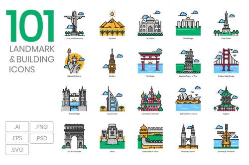 Deeezy - 101 Landmark & Building Icons | Aesthetic