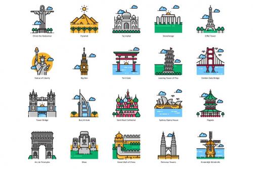 Deeezy - 101 Landmark & Building Icons | Aesthetic