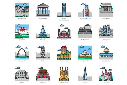 Deeezy - 101 Landmark & Building Icons | Aesthetic